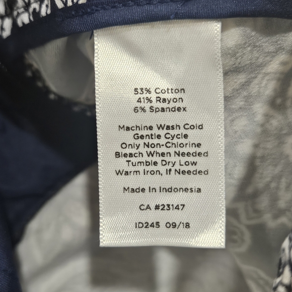 Talbots Chatham Women's Ankle Pants Blue Paisley, Size 8P - Picture 5 of 7